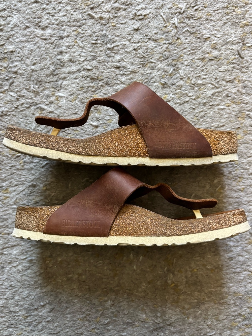 Birkenstock Cognac Brown Big Buckle Gizeh Sandals Size 38 - Picture 6 of 10